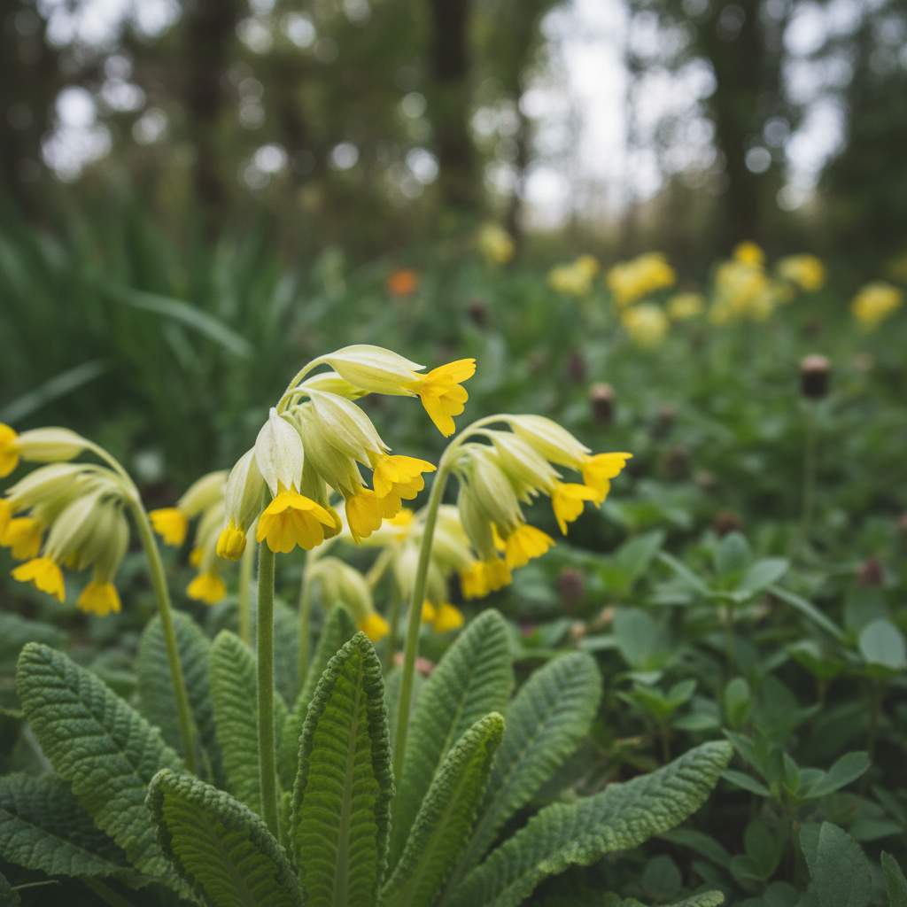 Cowslip in garden setting