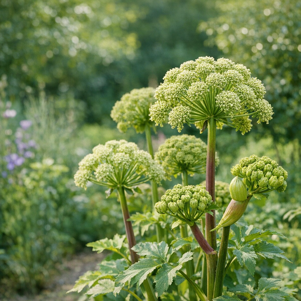 Angelica; Angel’s fishing rod in garden setting