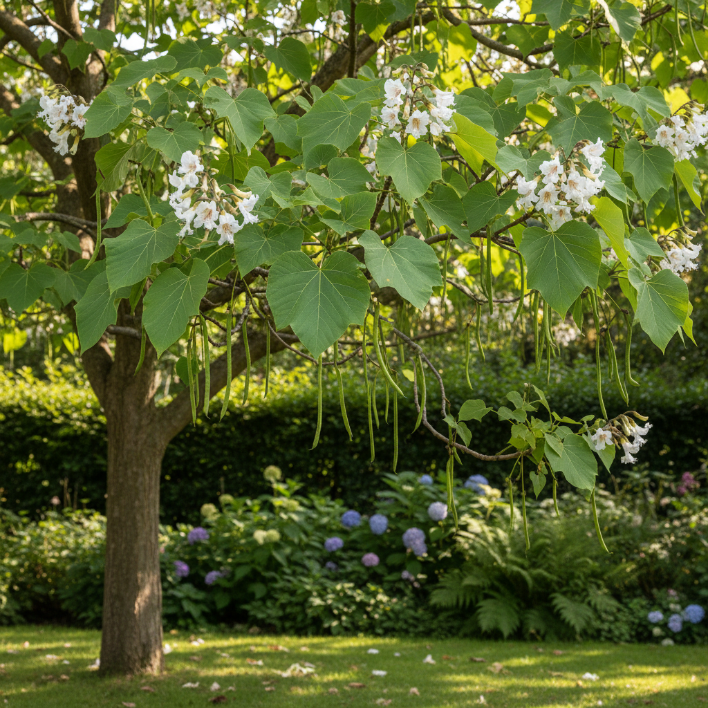 Indian Bean Tree in garden setting
