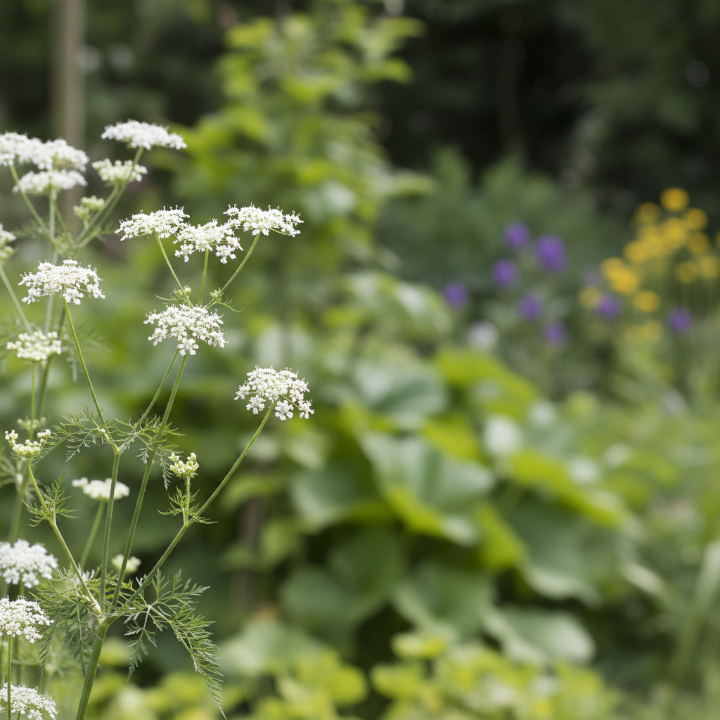 Cow Parsley in garden setting