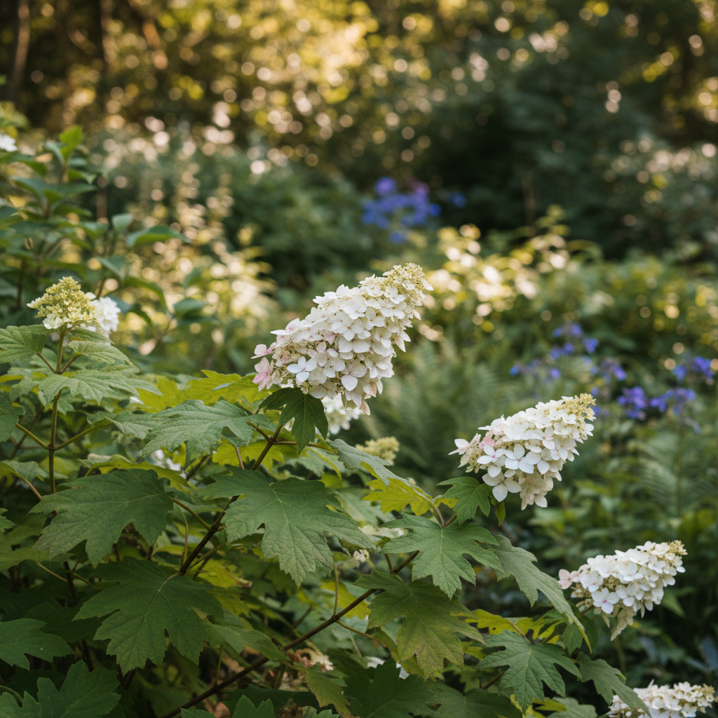 Oakleaf Hydrangea in garden setting