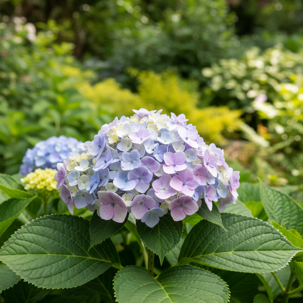 Bigleaf Hydrangea in garden setting