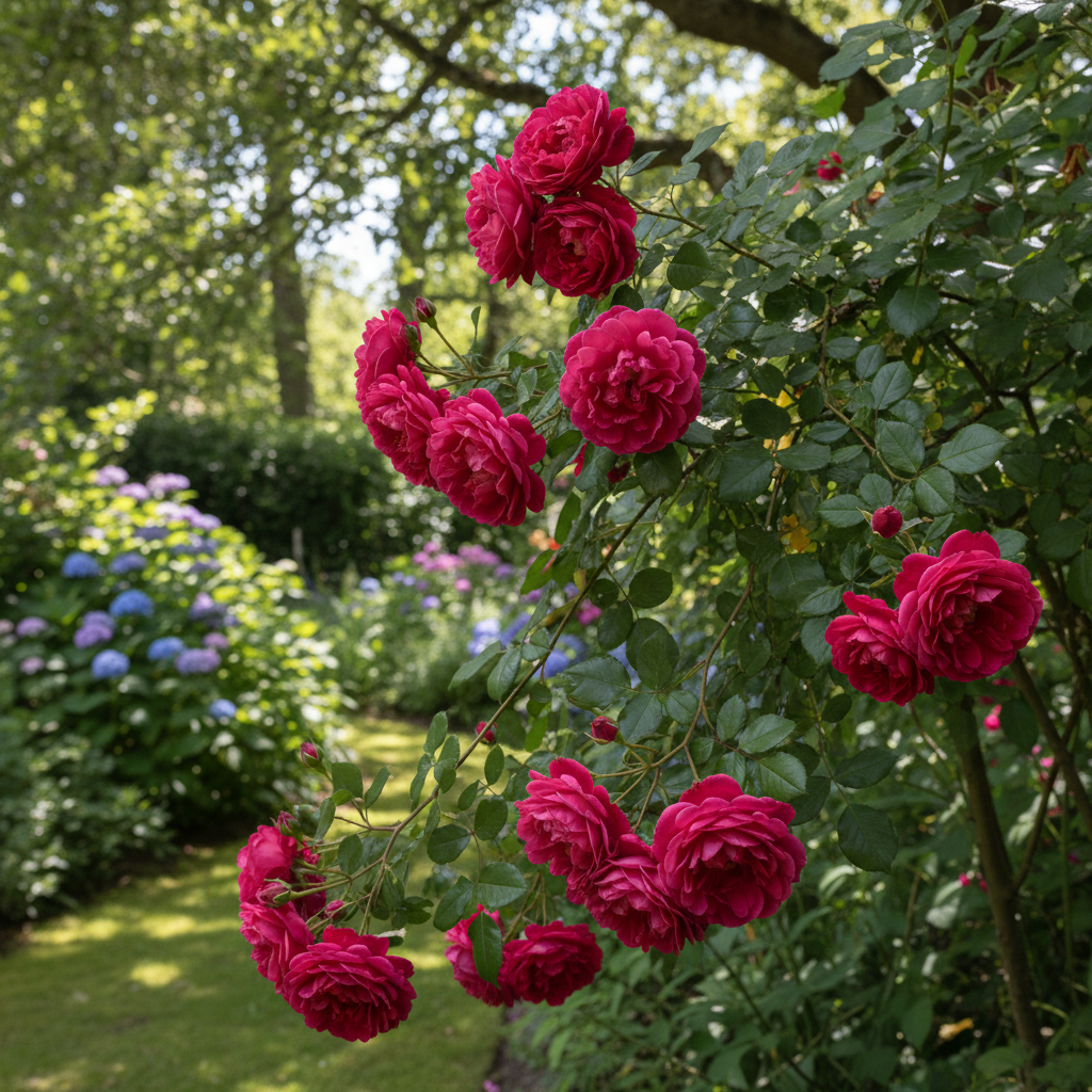 Climbing Rose in garden setting