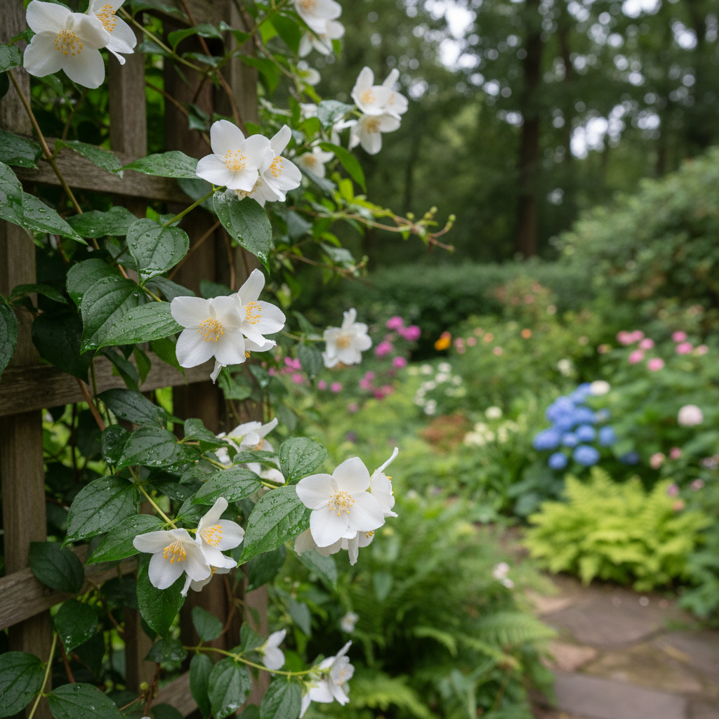 Common Jasmine in garden setting