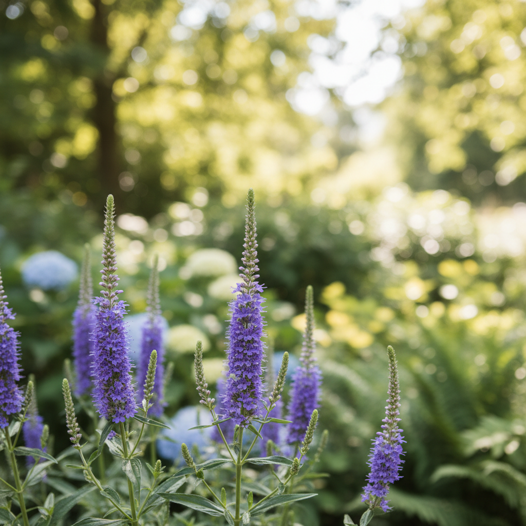 Spiked Speedwell in garden setting