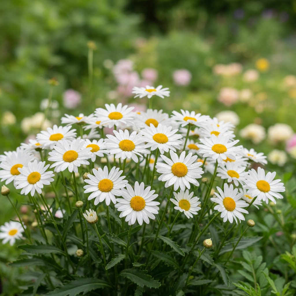 Shasta Daisy in garden setting