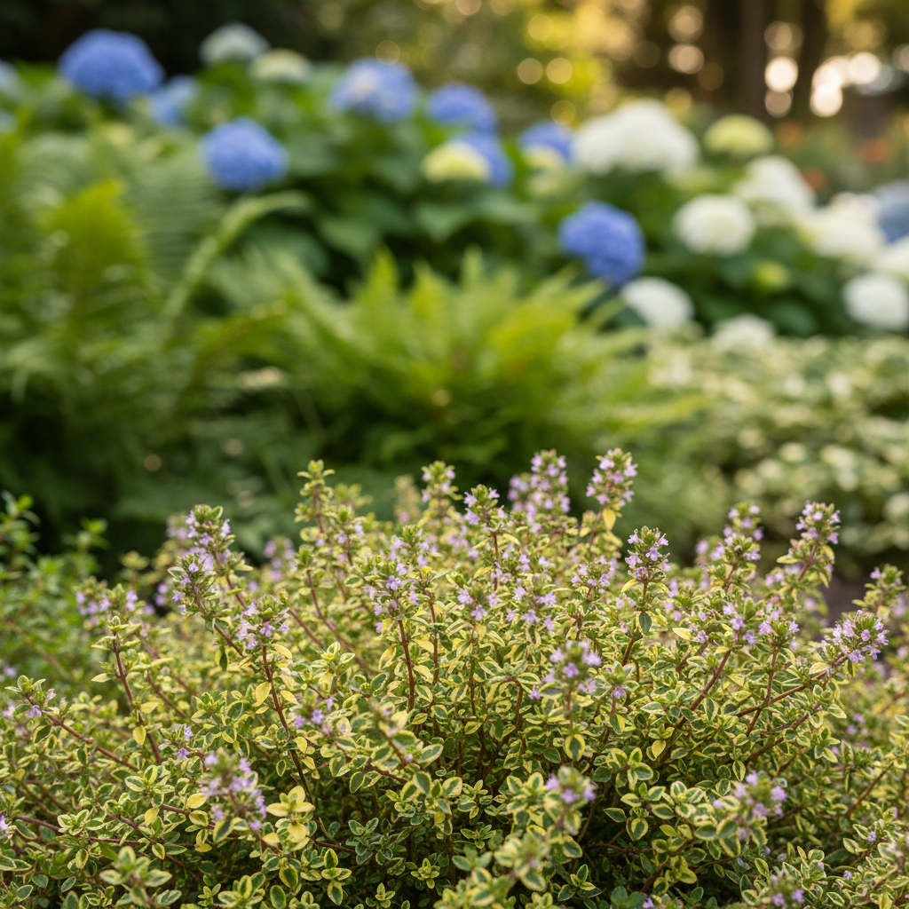 Lemon Thyme in garden setting