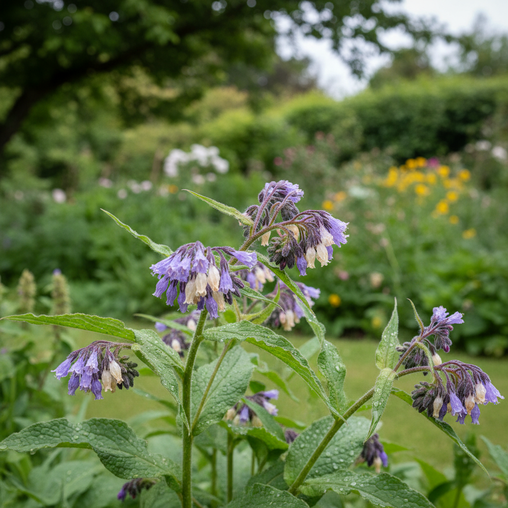 Common Comfrey in garden setting