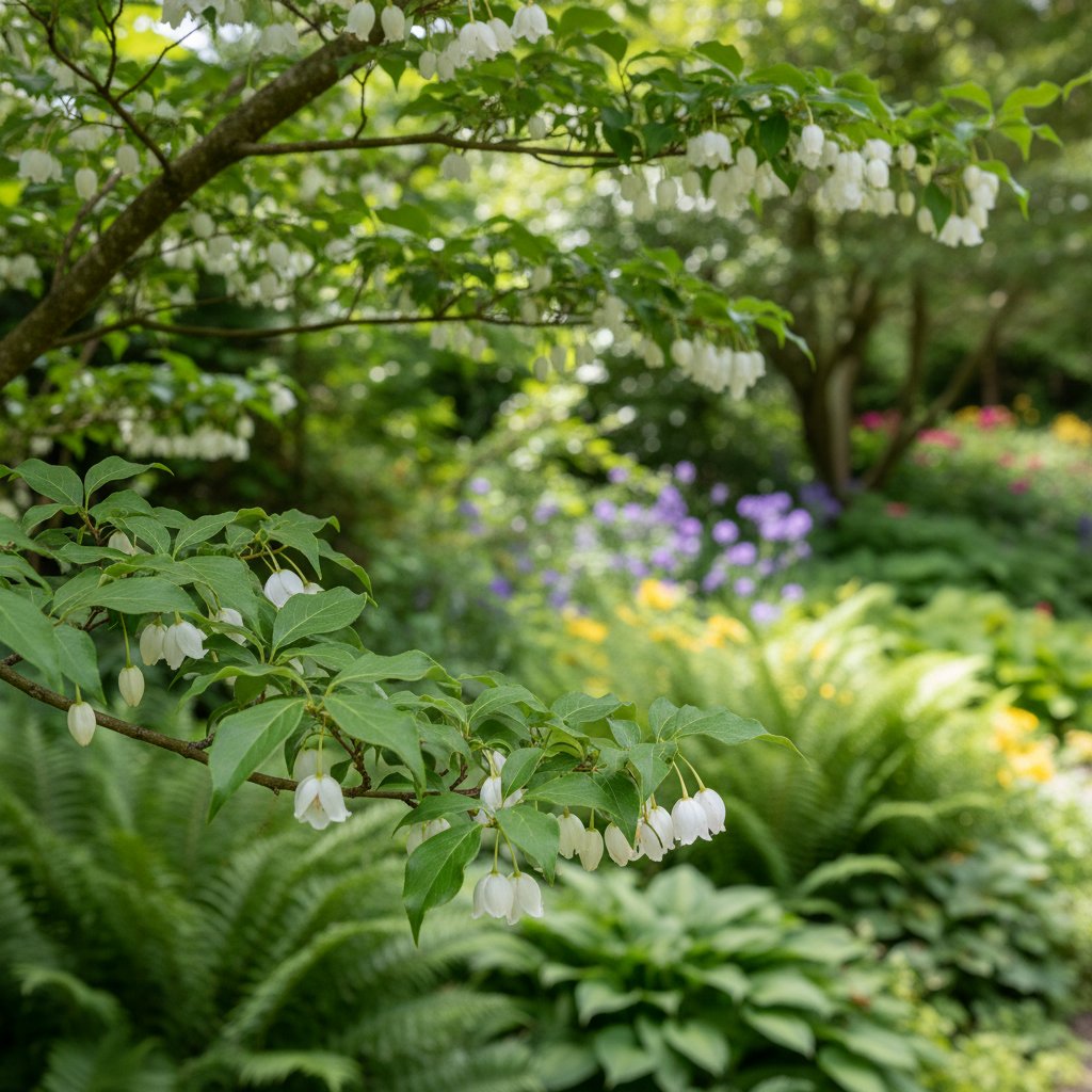 Japanese Snowbell in garden setting