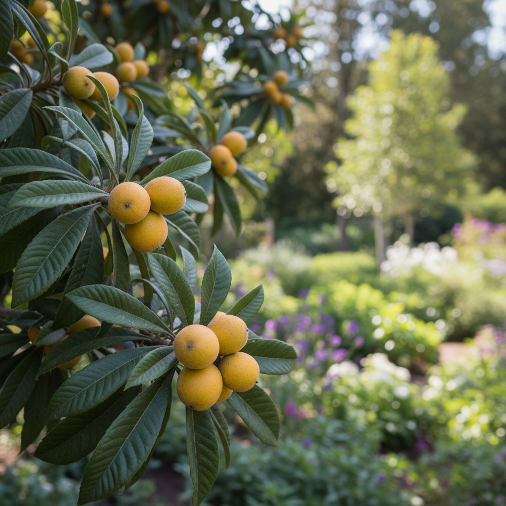 Loquat in garden setting