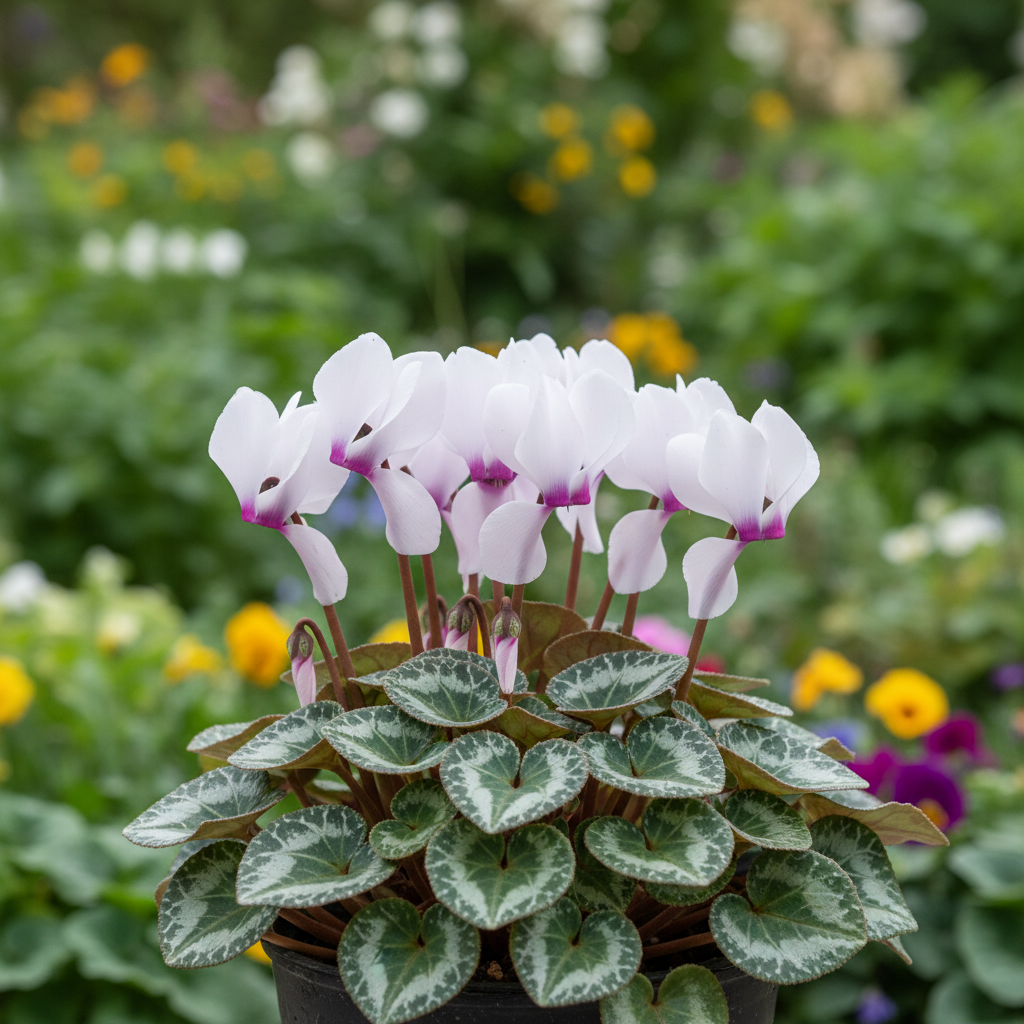 Florist's Cyclamen in garden setting