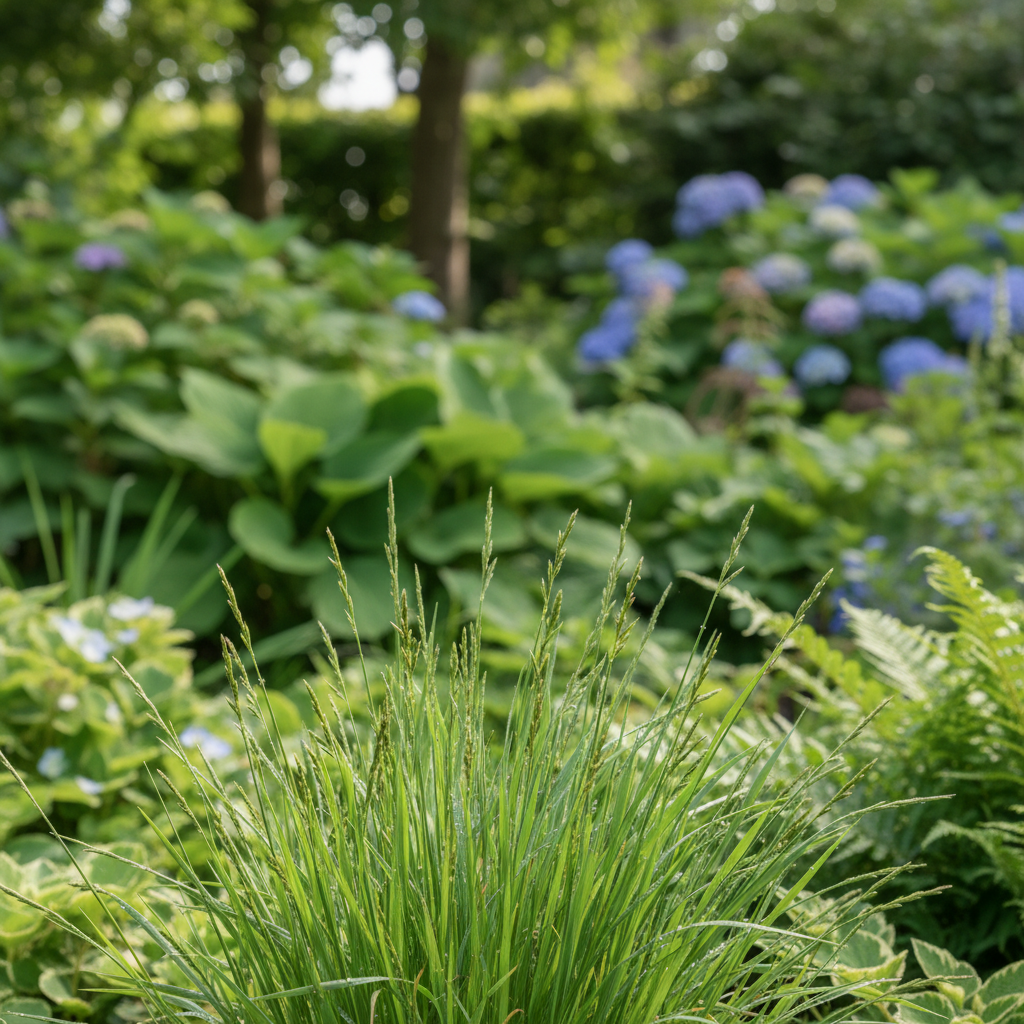 Perennial Ryegrass in garden setting