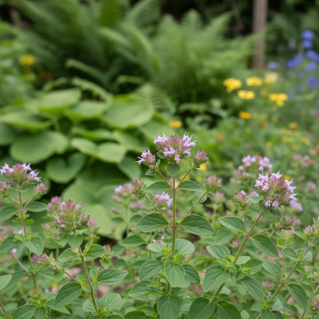 Oregano in garden setting