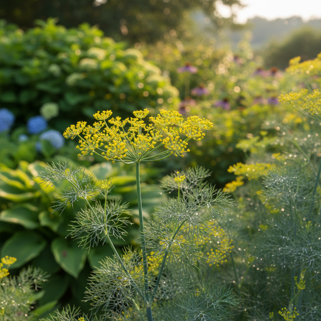 Dill in garden setting