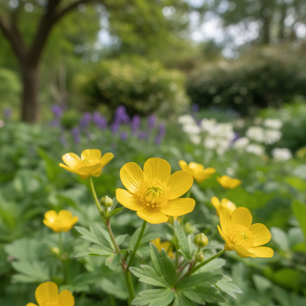 Meadow Buttercup in garden setting