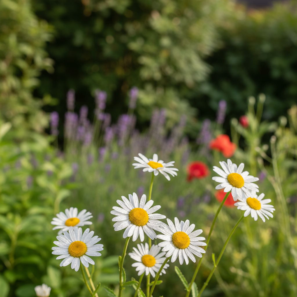 Ox-eye daisy in garden setting