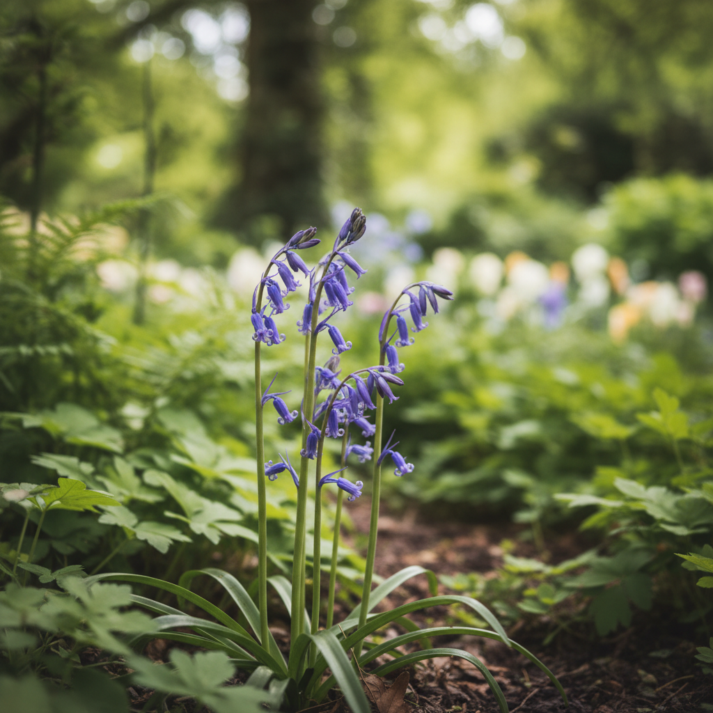 English bluebell in garden setting