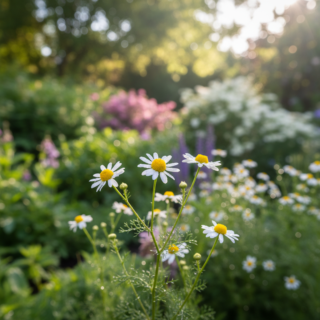 Roman Chamomile in garden setting