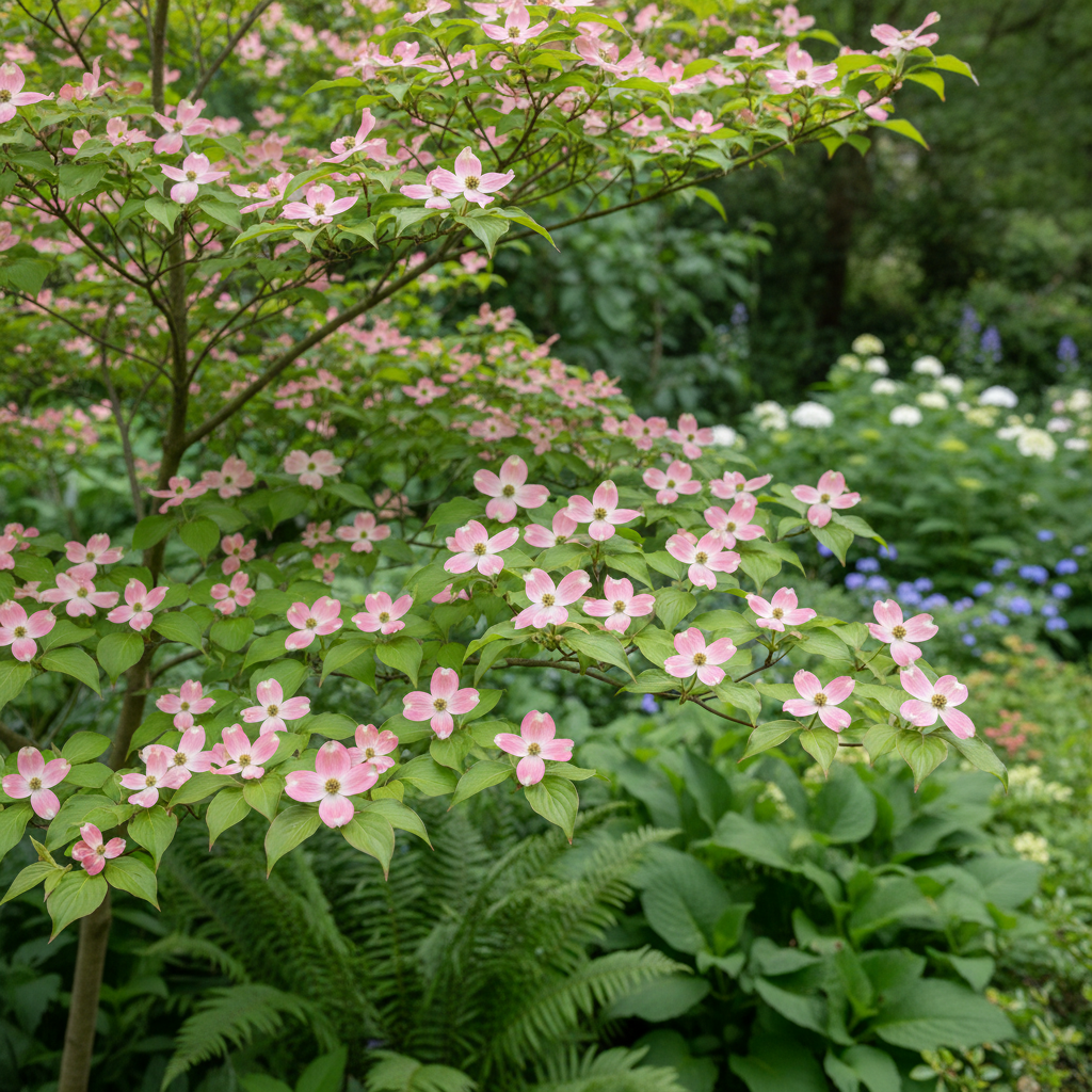 Kousa Dogwood in garden setting