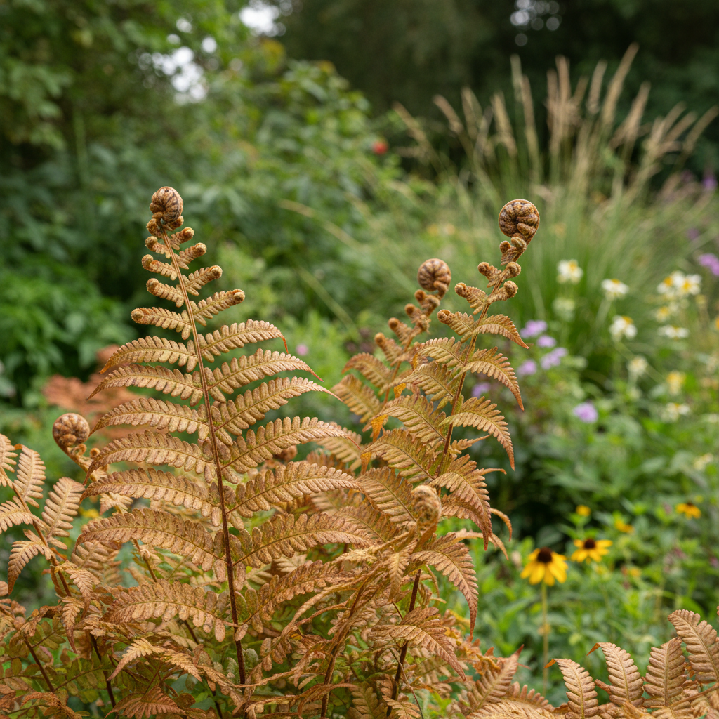 Autumn Fern in garden setting