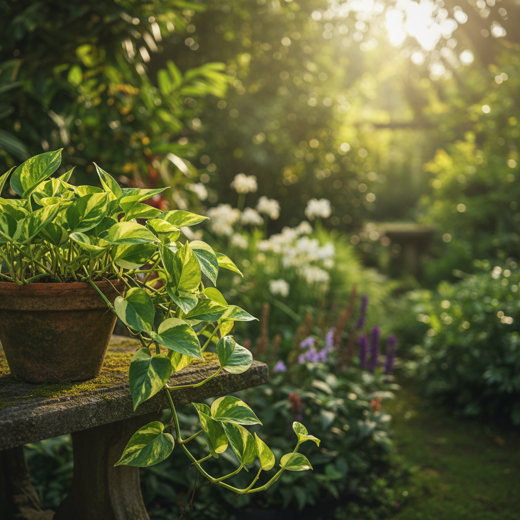 Pothos in garden setting