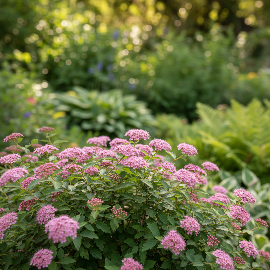 Japanese Spiraea in garden setting