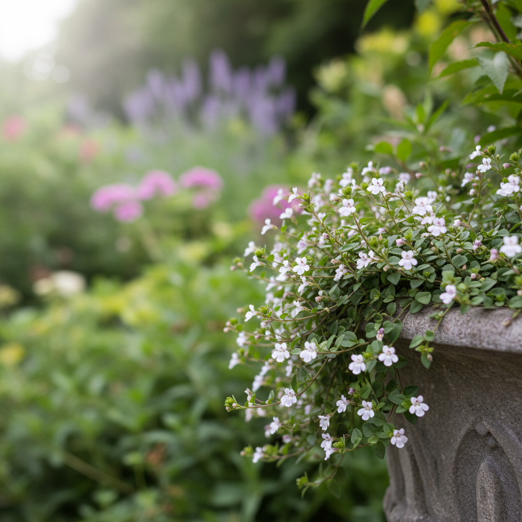 Bacopa in garden setting