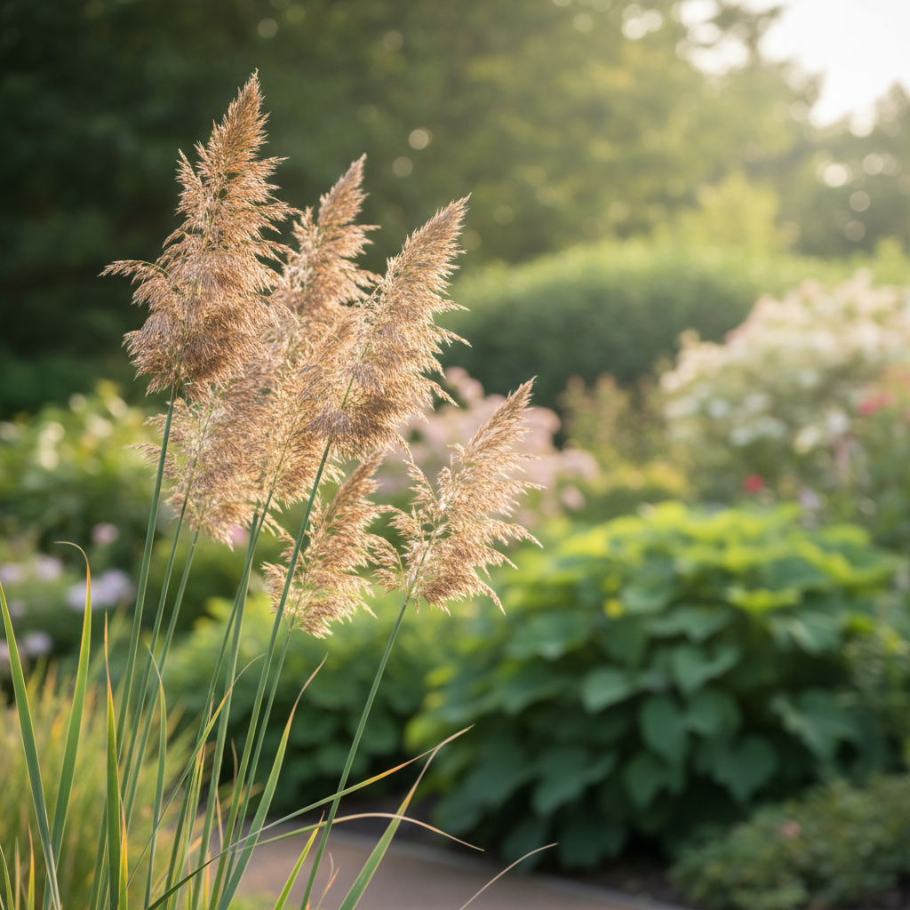 Common Reed in garden setting