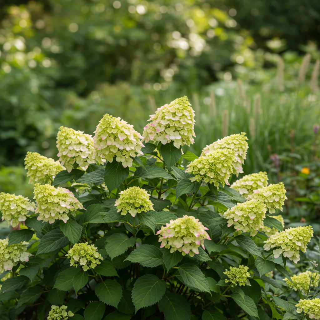 Hydrangea Little Lime in garden setting