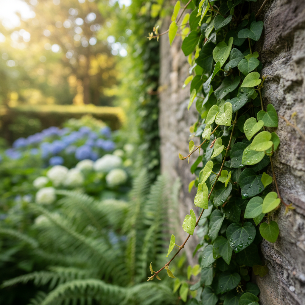 Creeping Fig in garden setting
