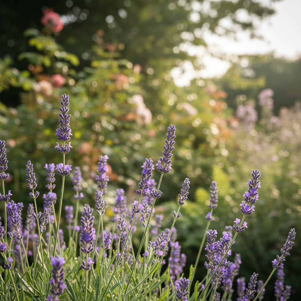 Lavender in garden setting