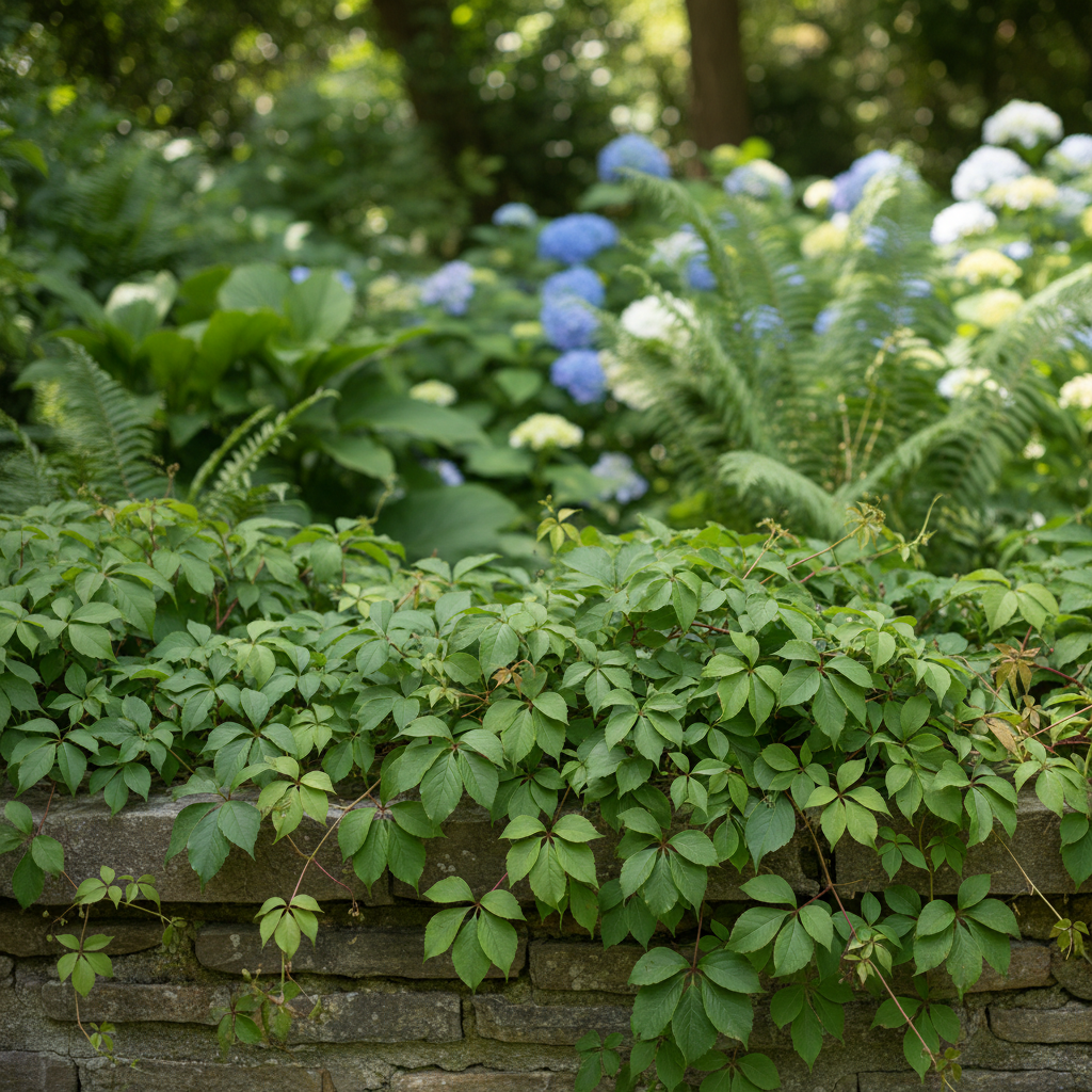 Virginia Creeper in garden setting