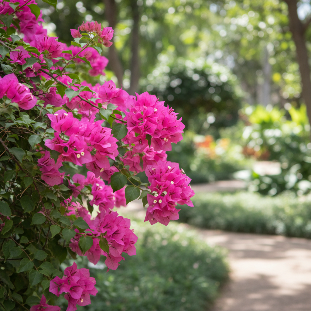 Bougainvillea in garden setting