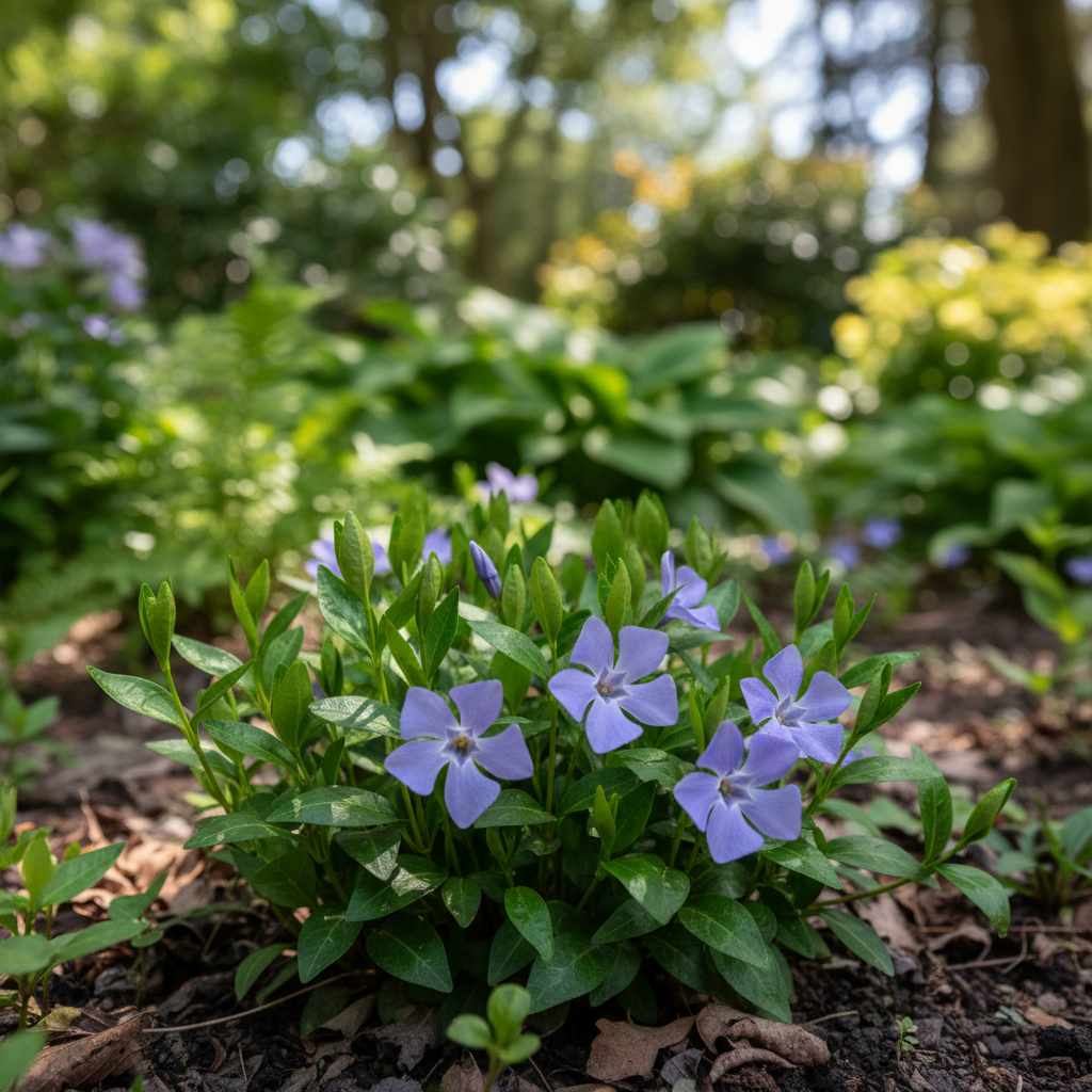Periwinkle in garden setting