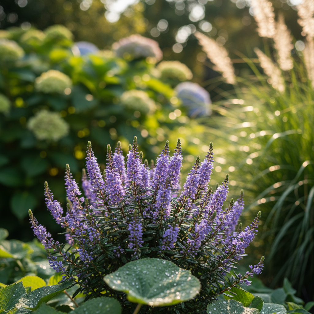 Hebe in garden setting